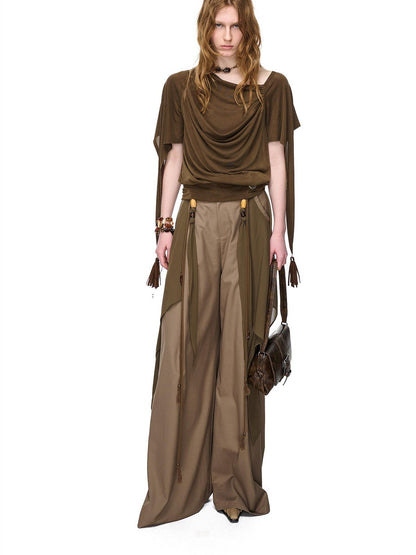 NORTH NODE Beaded Deconstructed Irregular Pleated Women&