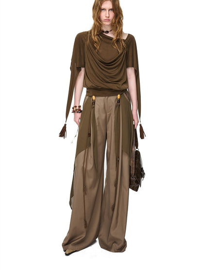 NORTH NODE Beaded Deconstructed Irregular Pleated Women&
