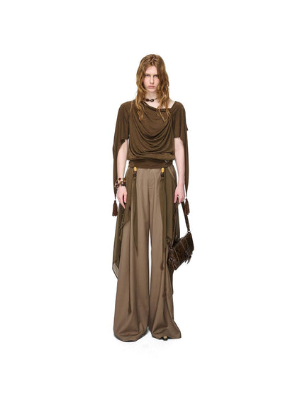 NORTH NODE Beaded Deconstructed Irregular Pleated Women&