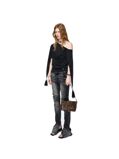 NORTH NODE Beaded Deconstructed Irregular Pleated Women&
