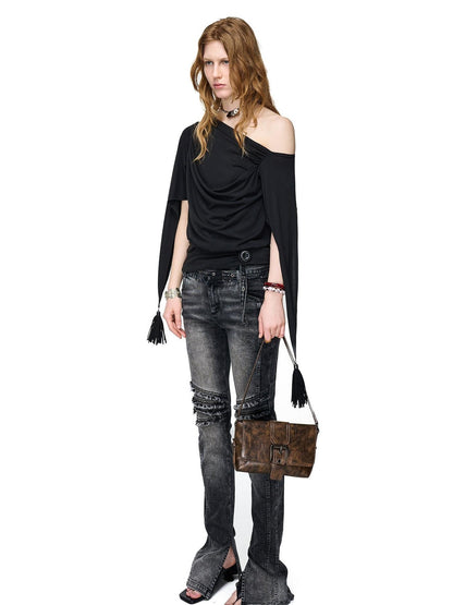 NORTH NODE Beaded Deconstructed Irregular Pleated Women&