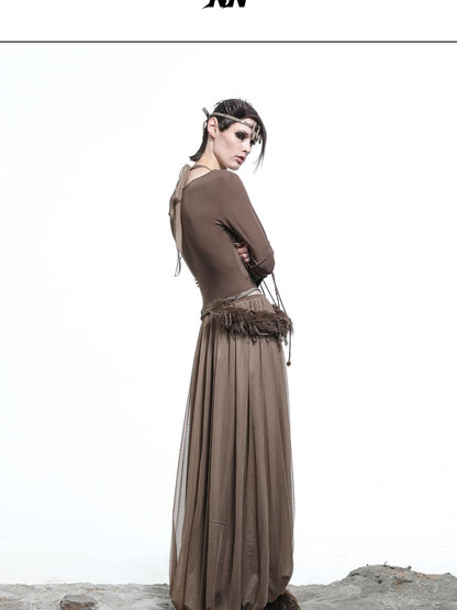 NORTH NODE Beaded Faux Two Piece Halter Women&