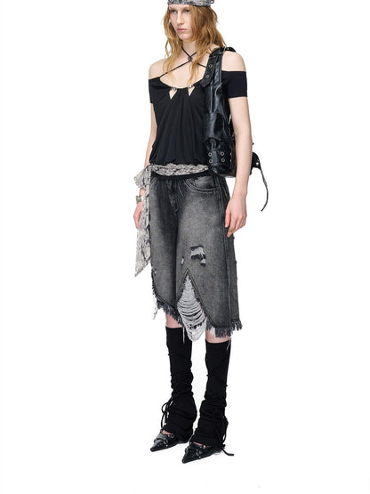 NORTH NODE Beaded Halter Neck Patchwork Short Sleeve Women&