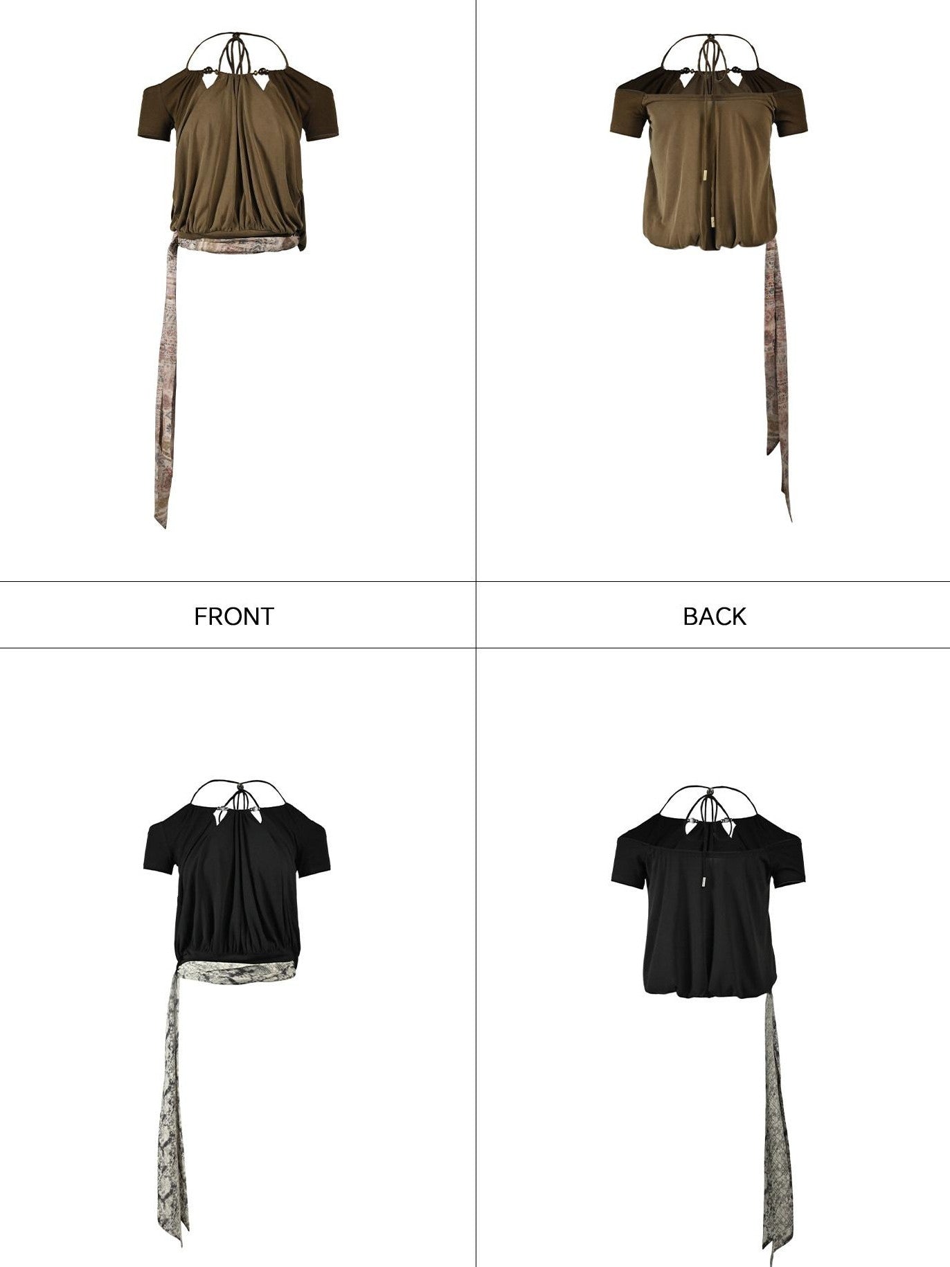 NORTH NODE Beaded Halter Neck Patchwork Short Sleeve Women&