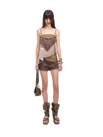 NORTH NODE Beaded Irregular Pleated Printed Women&