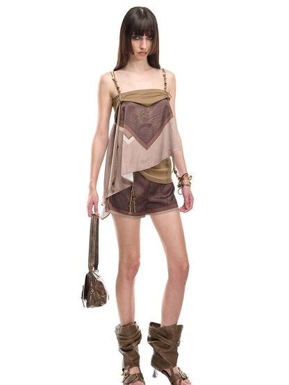NORTH NODE Beaded Irregular Pleated Printed Women&