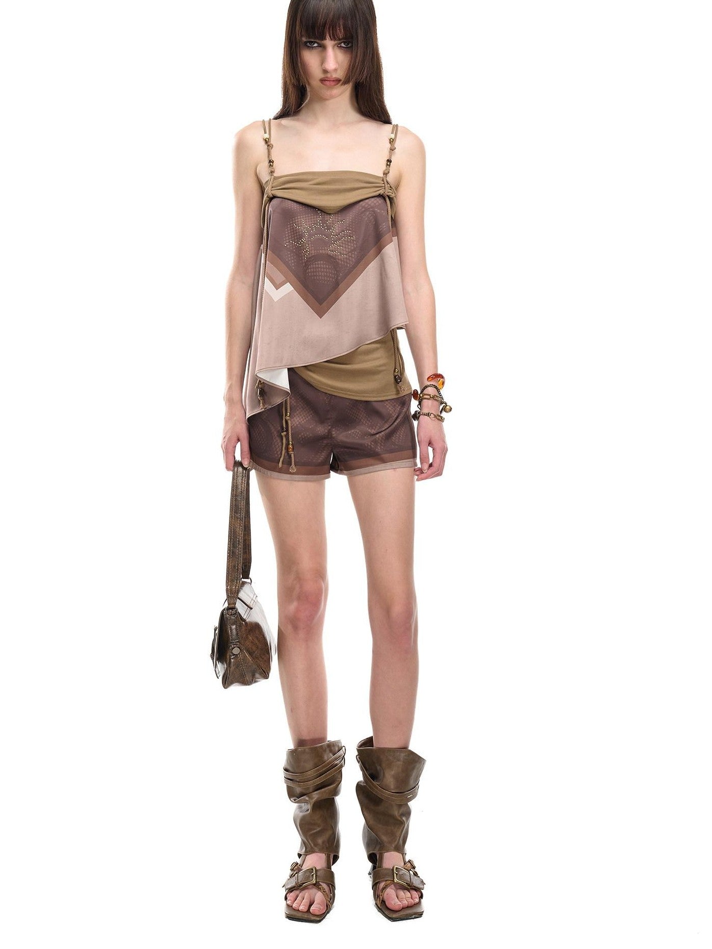 NORTH NODE Beaded Irregular Pleated Printed Women&