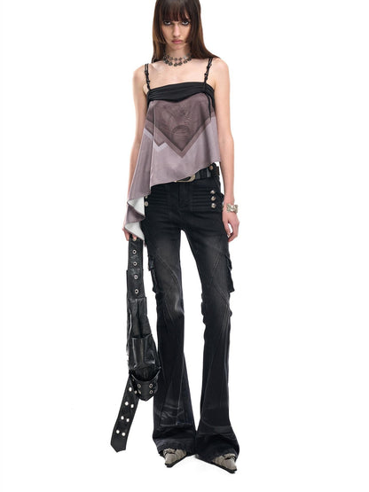 NORTH NODE Beaded Irregular Pleated Printed Women&