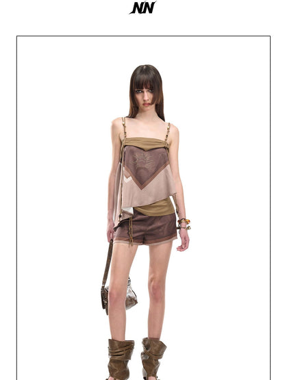 NORTH NODE Beaded Irregular Pleated Printed Women&