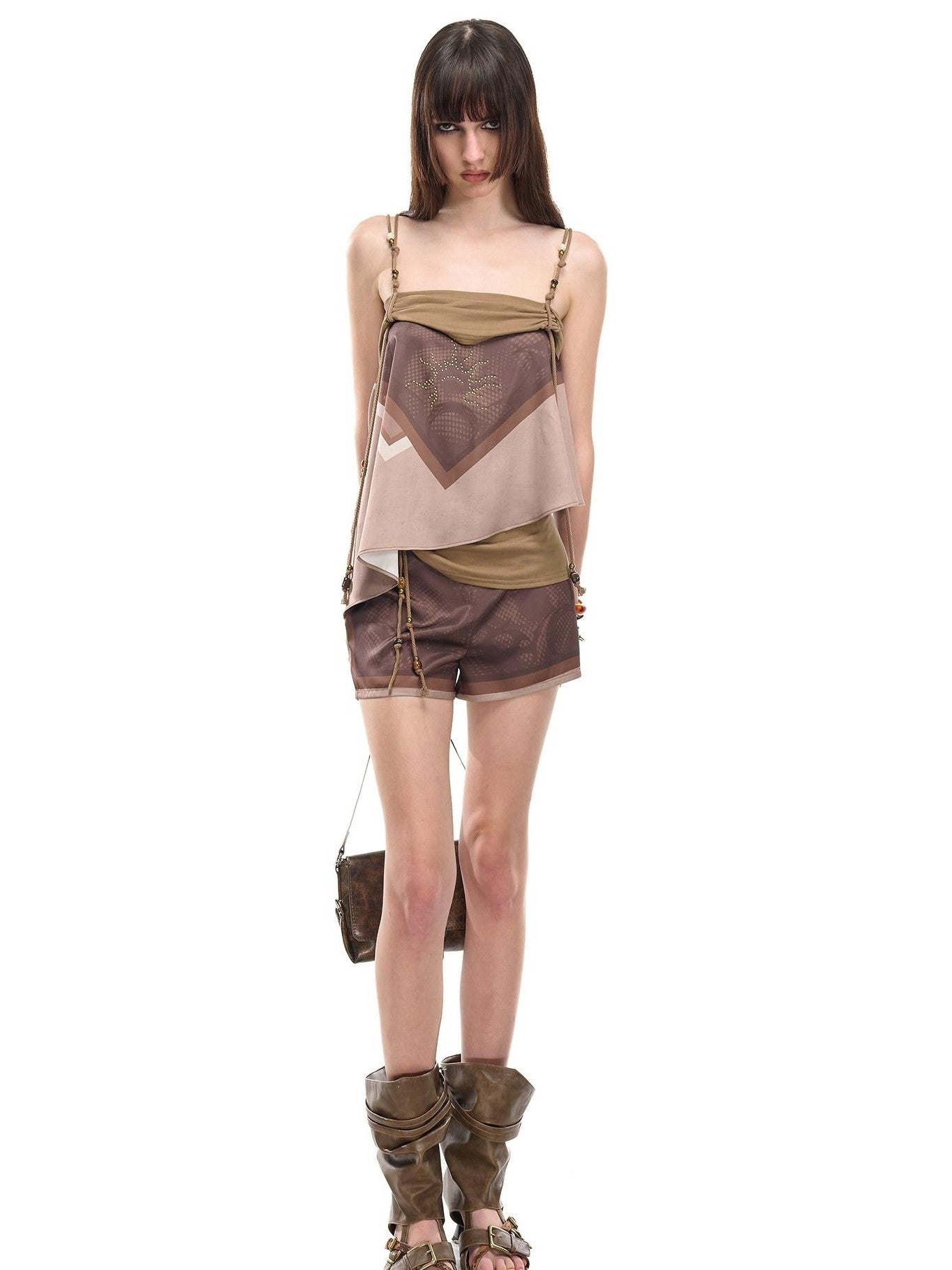 NORTH NODE Beaded Irregular Pleated Printed Women&