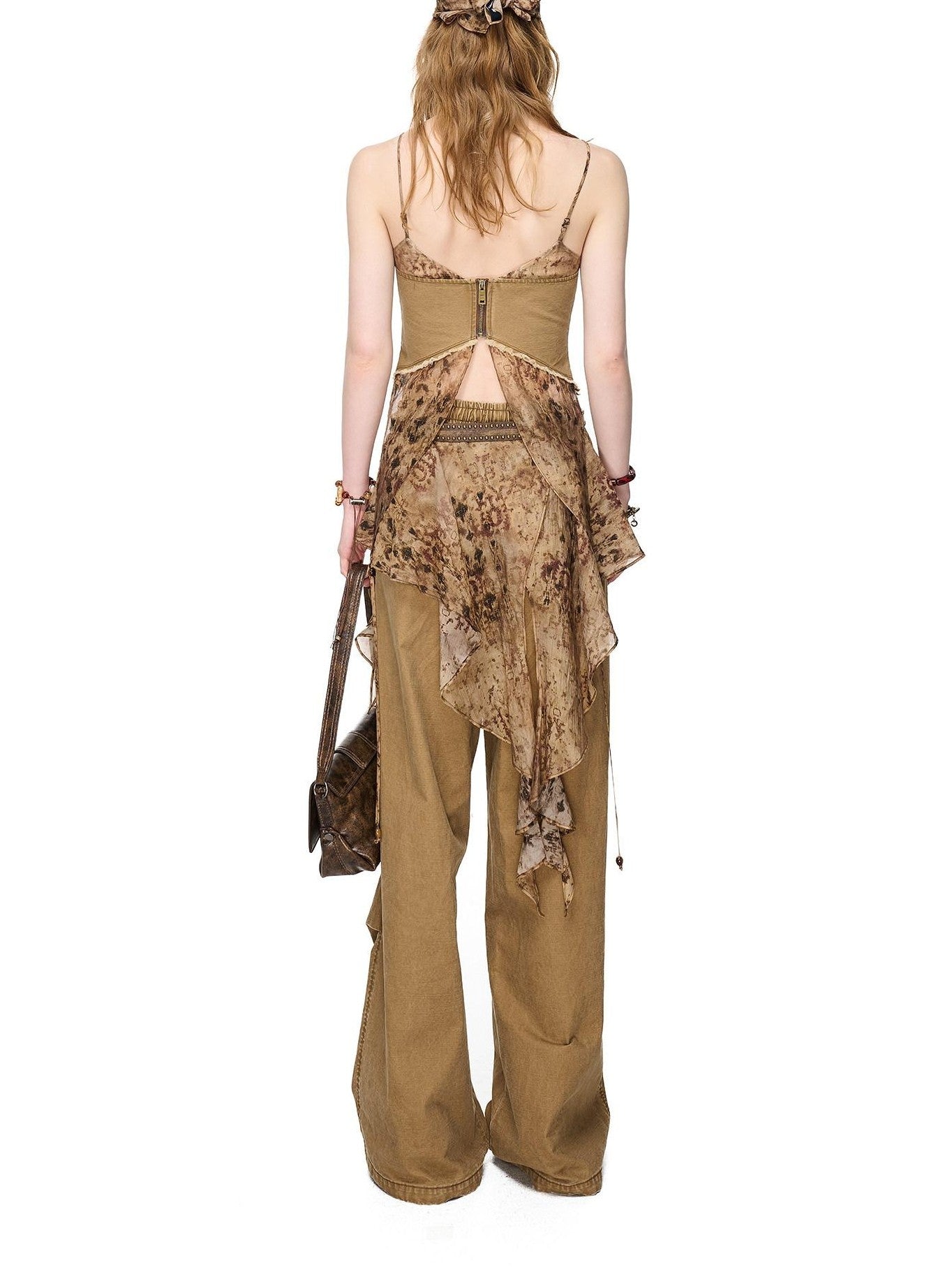 NORTH NODE Beaded Lace Print Patchwork Splice Women&