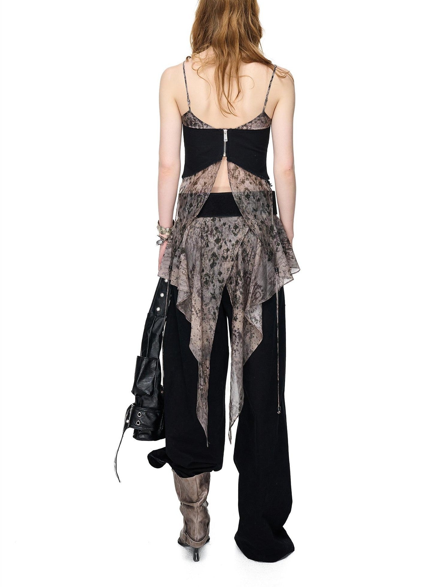 NORTH NODE Beaded Lace Print Patchwork Splice Women&