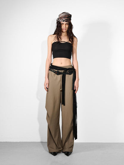 NORTH NODE Beaded Solid Backless Cropped Fitted Women&