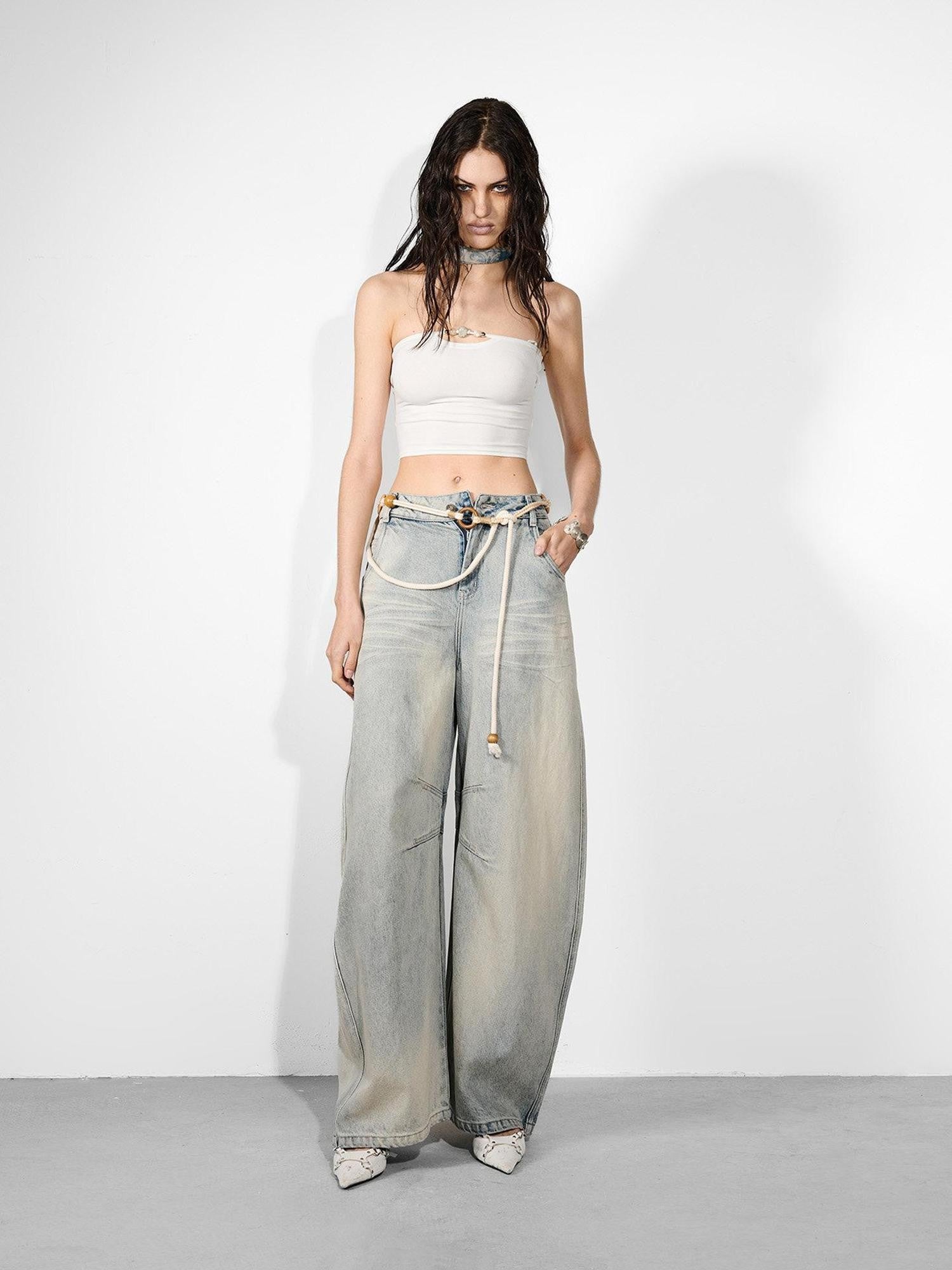 NORTH NODE Beaded Solid Backless Cropped Fitted Women&