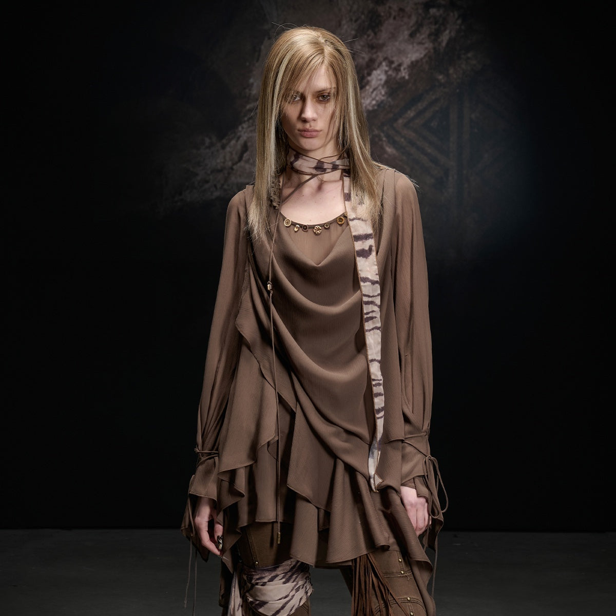 NORTH_NODE_Beaded_Spliced_Irregular_Ruffle_Long_Sleeve_Women&