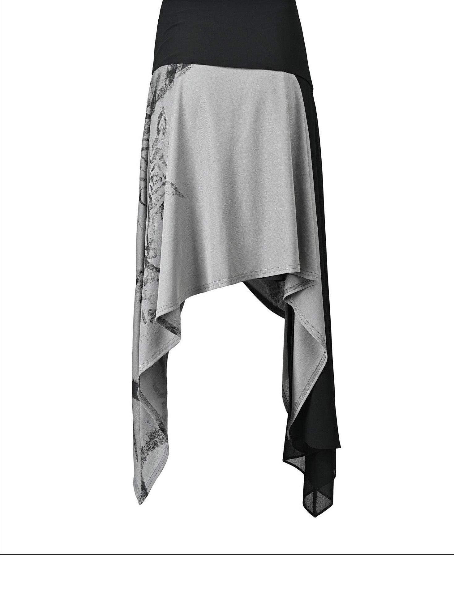 NORTH NODE Beaded Tie Splice Printed Asymmetric Ruffle Women&