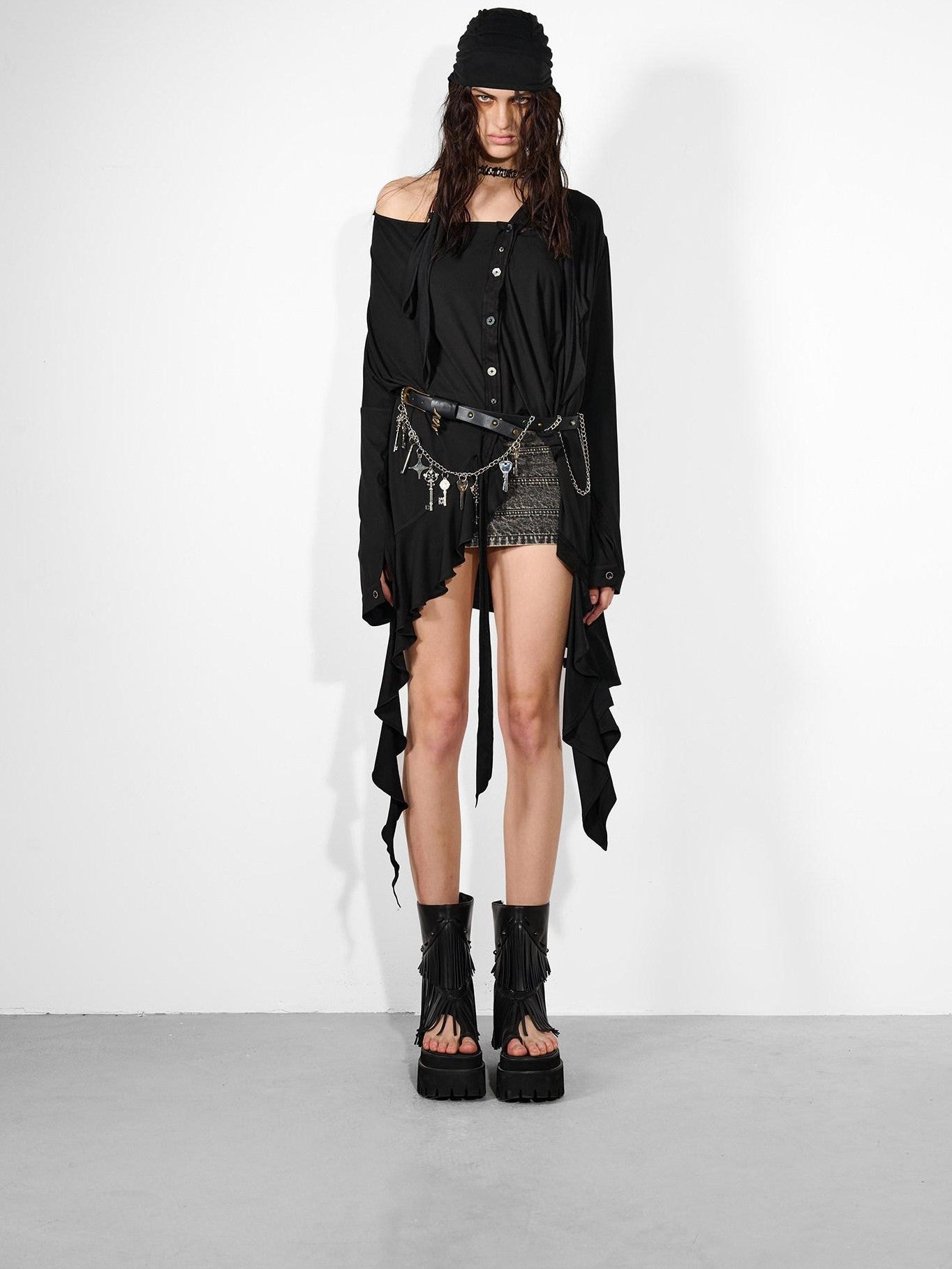 NORTH NODE Beaded Tie Turban Wrap Women&