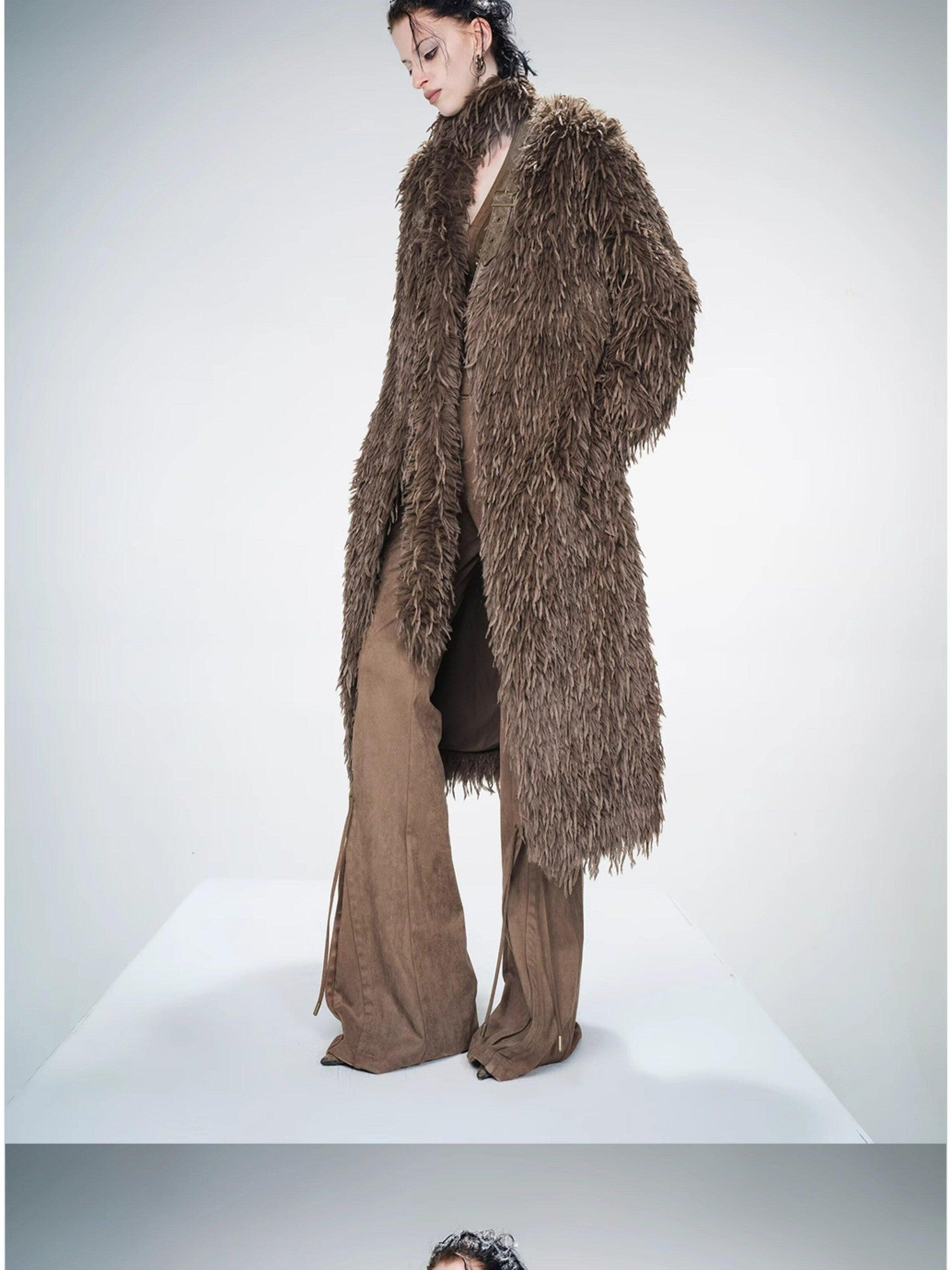 NORTH NODE Bird Motif Patchwork Leather Panels Women&