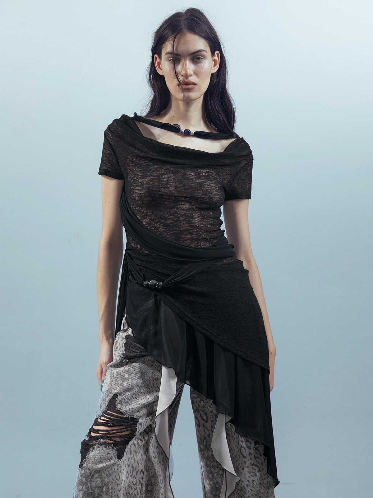 NORTH_NODE_Black_Almond_Beaded_Mesh_Splice_Colorblock_Women&