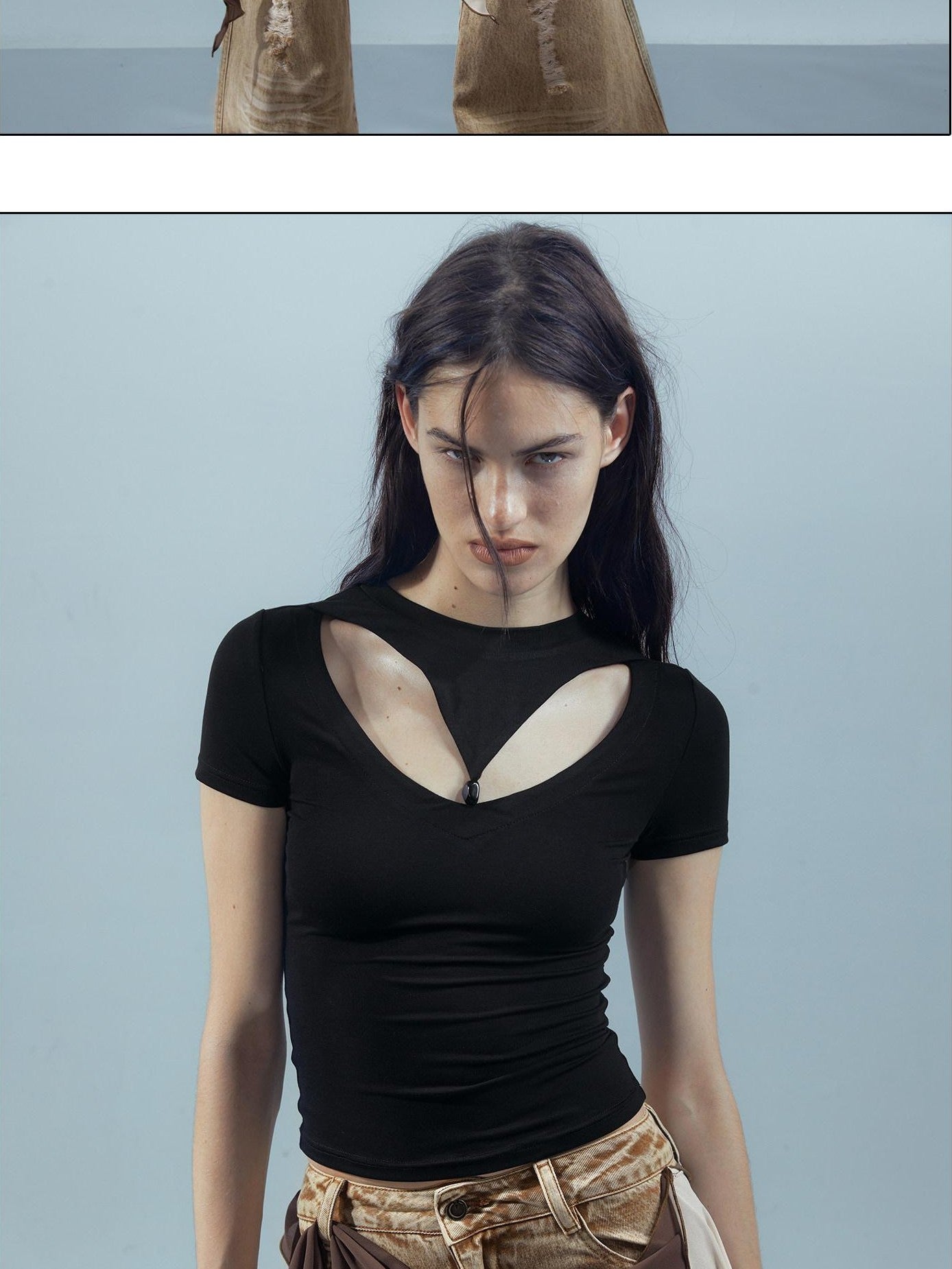 NORTH NODE Black Beaded Cutout Women&