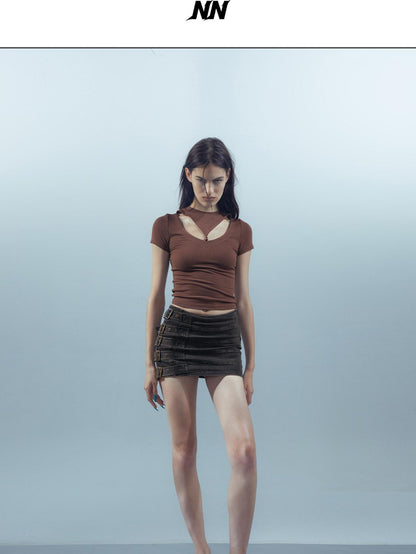 NORTH NODE Black Beaded Cutout Women&