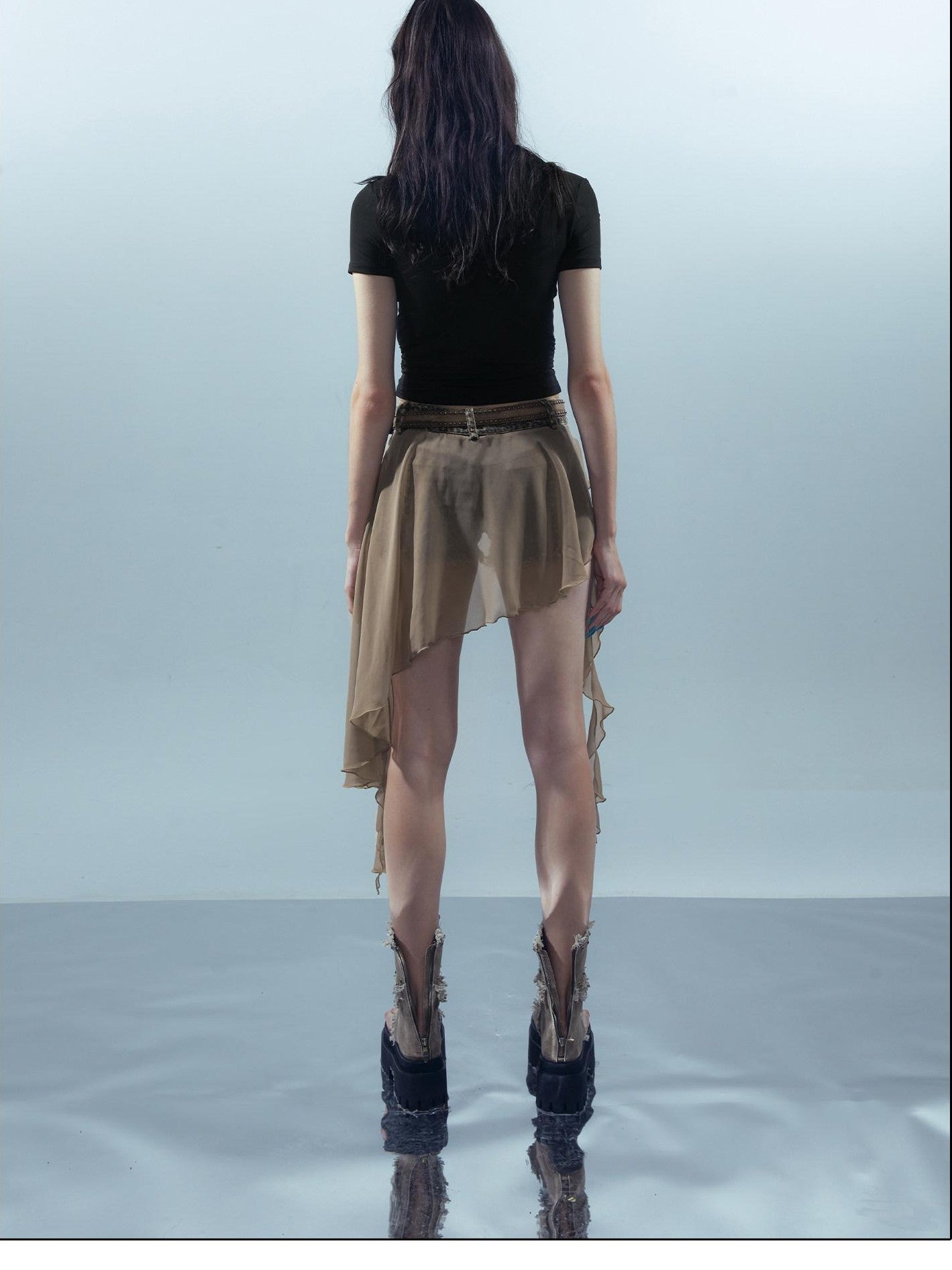 NORTH NODE Black Beaded Halter Ruched Slim Fit Women&