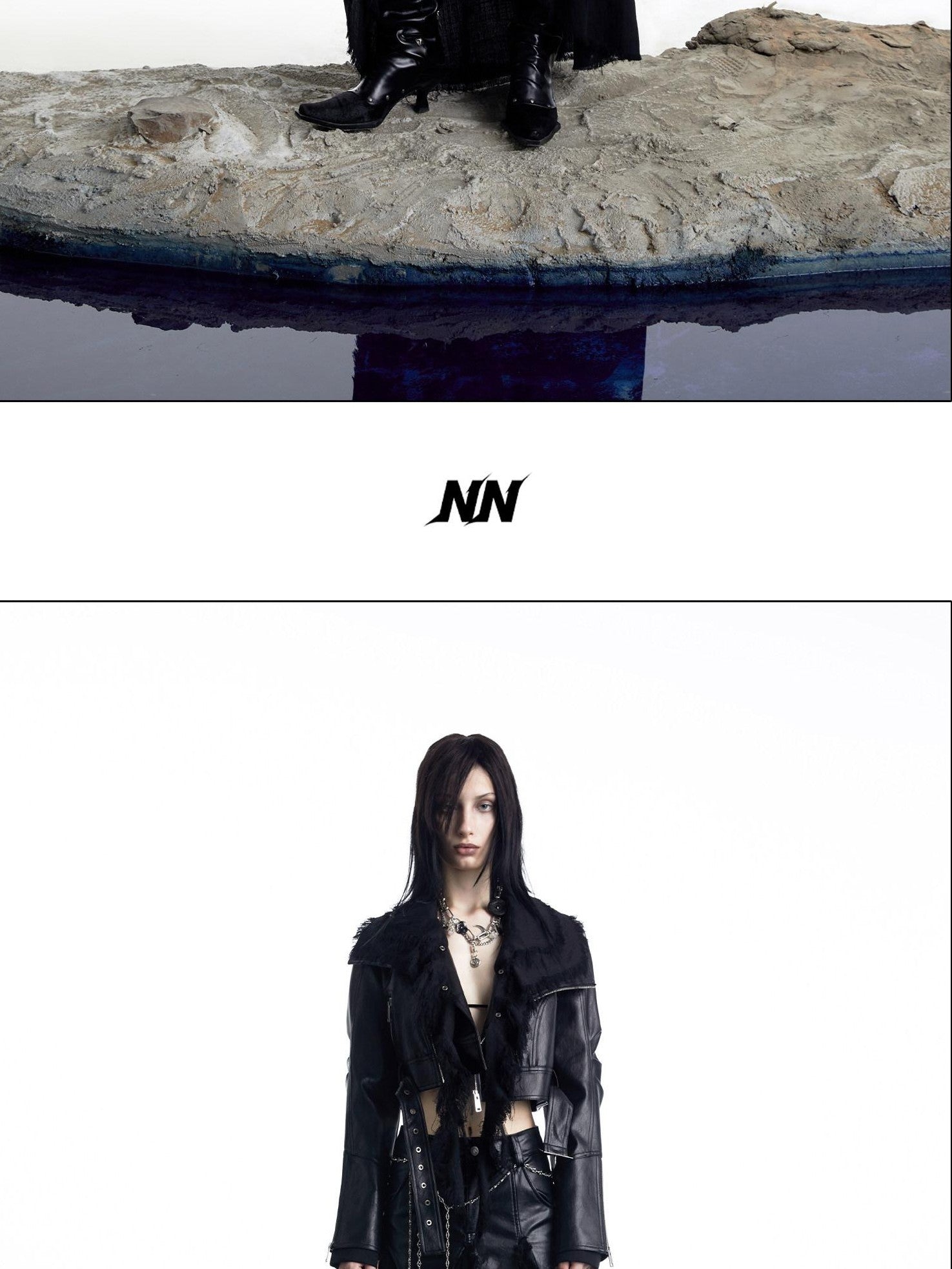 NORTH NODE Black Biker Single Row Buttons Lapel Pocket Slim Women&