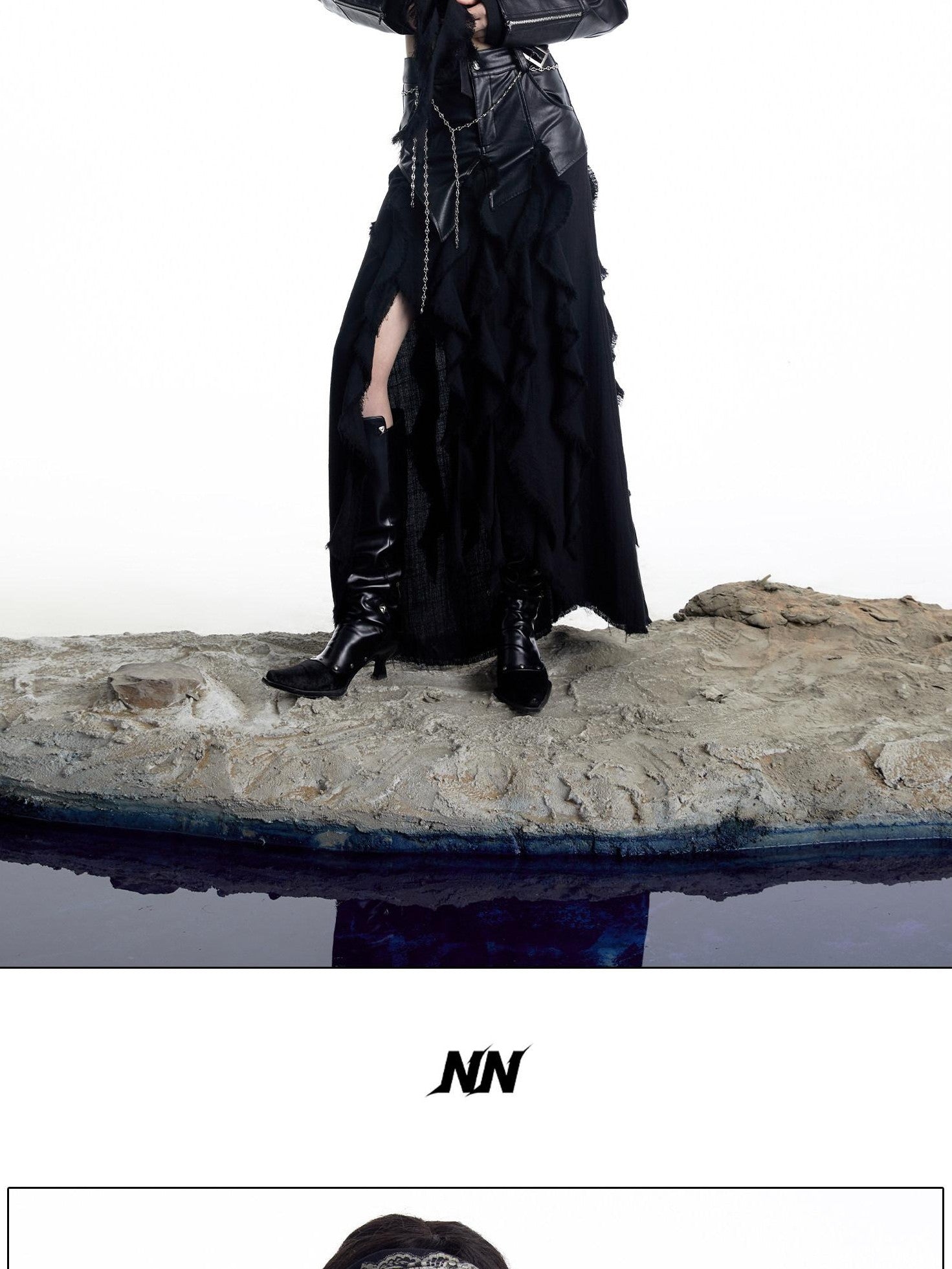 NORTH NODE Black Biker Single Row Buttons Lapel Pocket Slim Women&