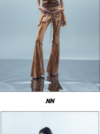 NORTH NODE Black Coffee Mesh Splice Colorblock Women&