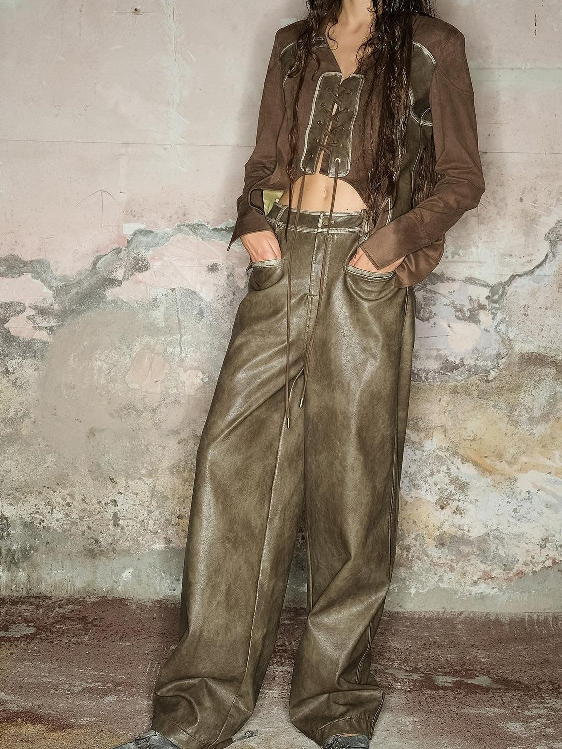 NORTH NODE Black Faded Distressed Natural Waist Women&