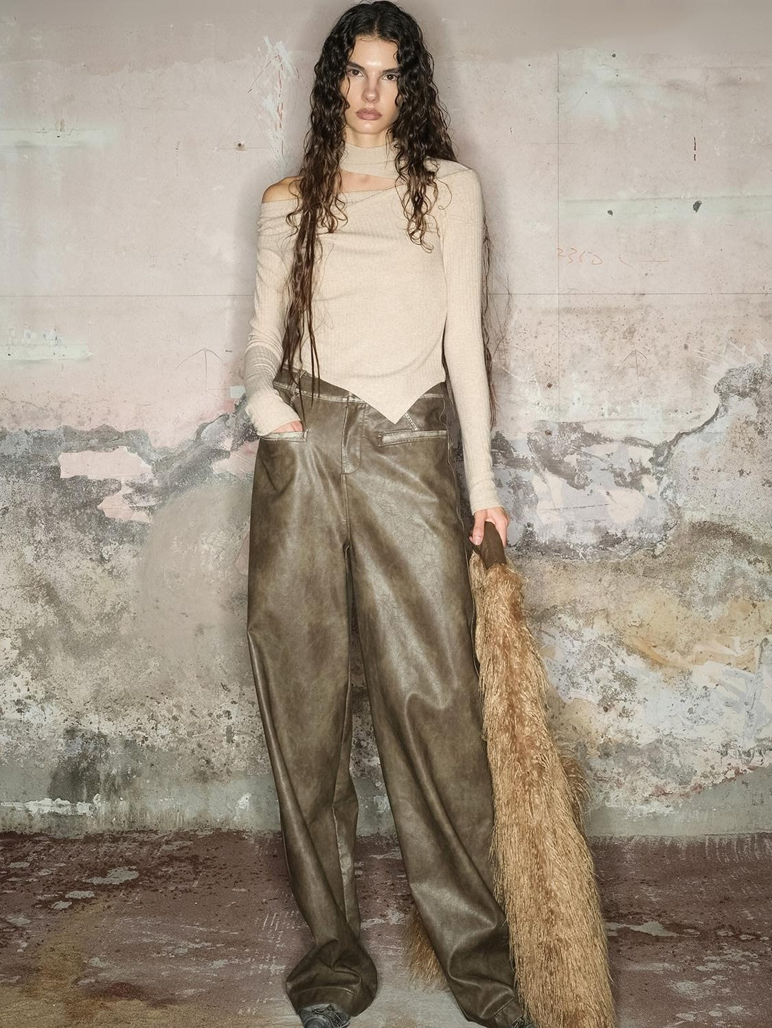 NORTH NODE Black Faded Distressed Natural Waist Women&