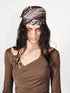NORTH NODE Black Leopard Print Multiway Small Square Silk Women&