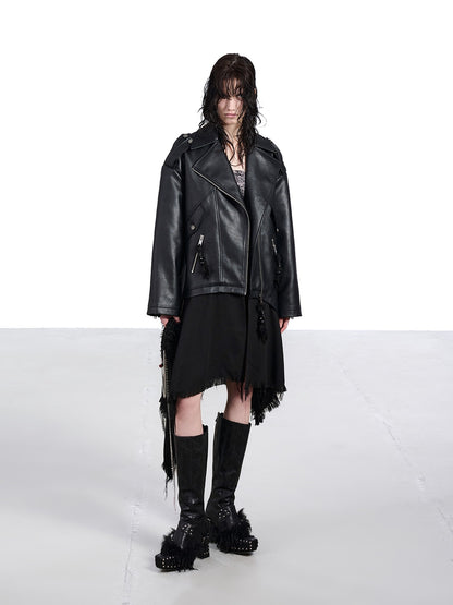 NORTH NODE Black Patchwork Padded Detachable Faux Fur Collar Women&