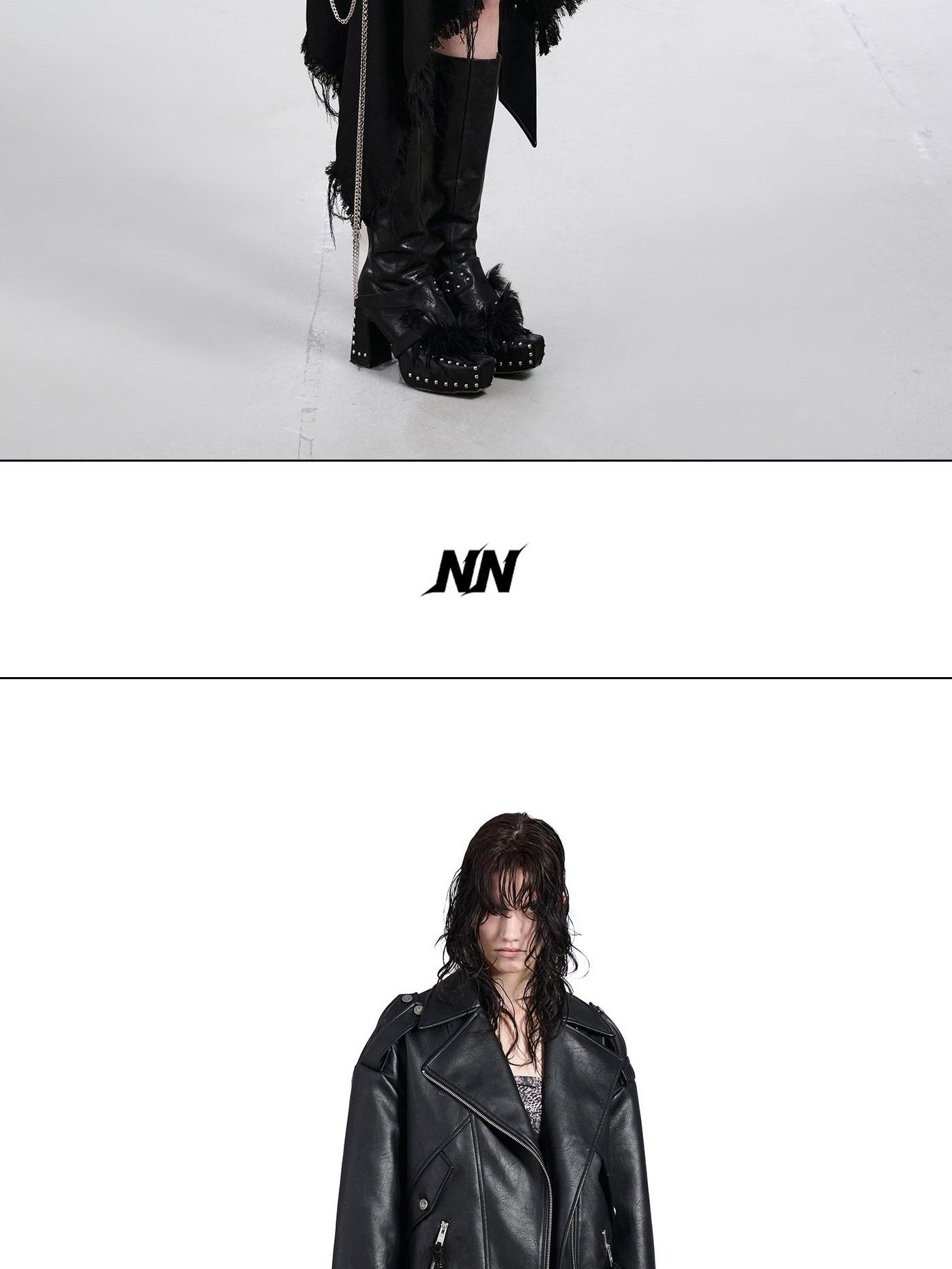 NORTH NODE Black Patchwork Padded Detachable Faux Fur Collar Women&