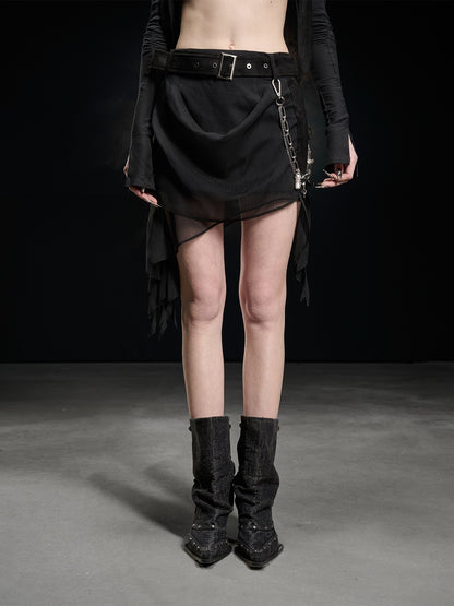 NORTH_NODE_Black_Ruffle_Asymmetric_Spliced_Mid_Waist_Women&