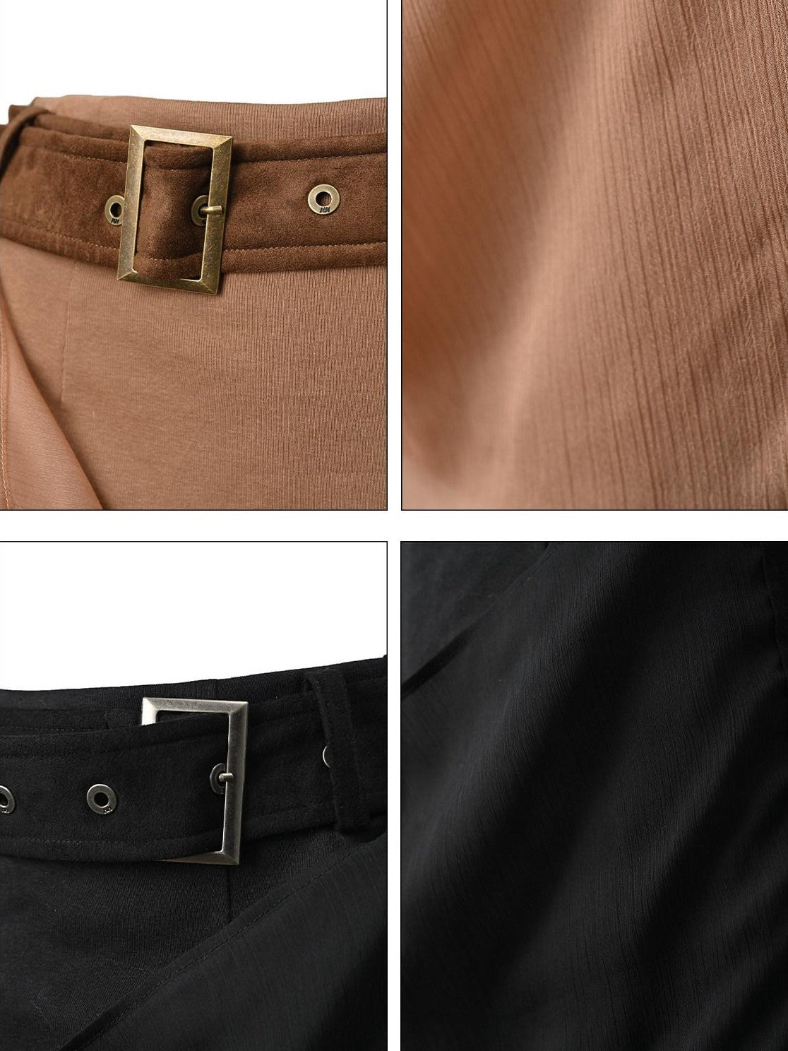 NORTH NODE Black Ruffle Asymmetric Spliced Mid Waist Women&