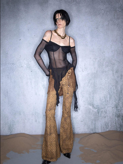 NORTH NODE Blooming Shape Irregular Ruffle Splice Women&