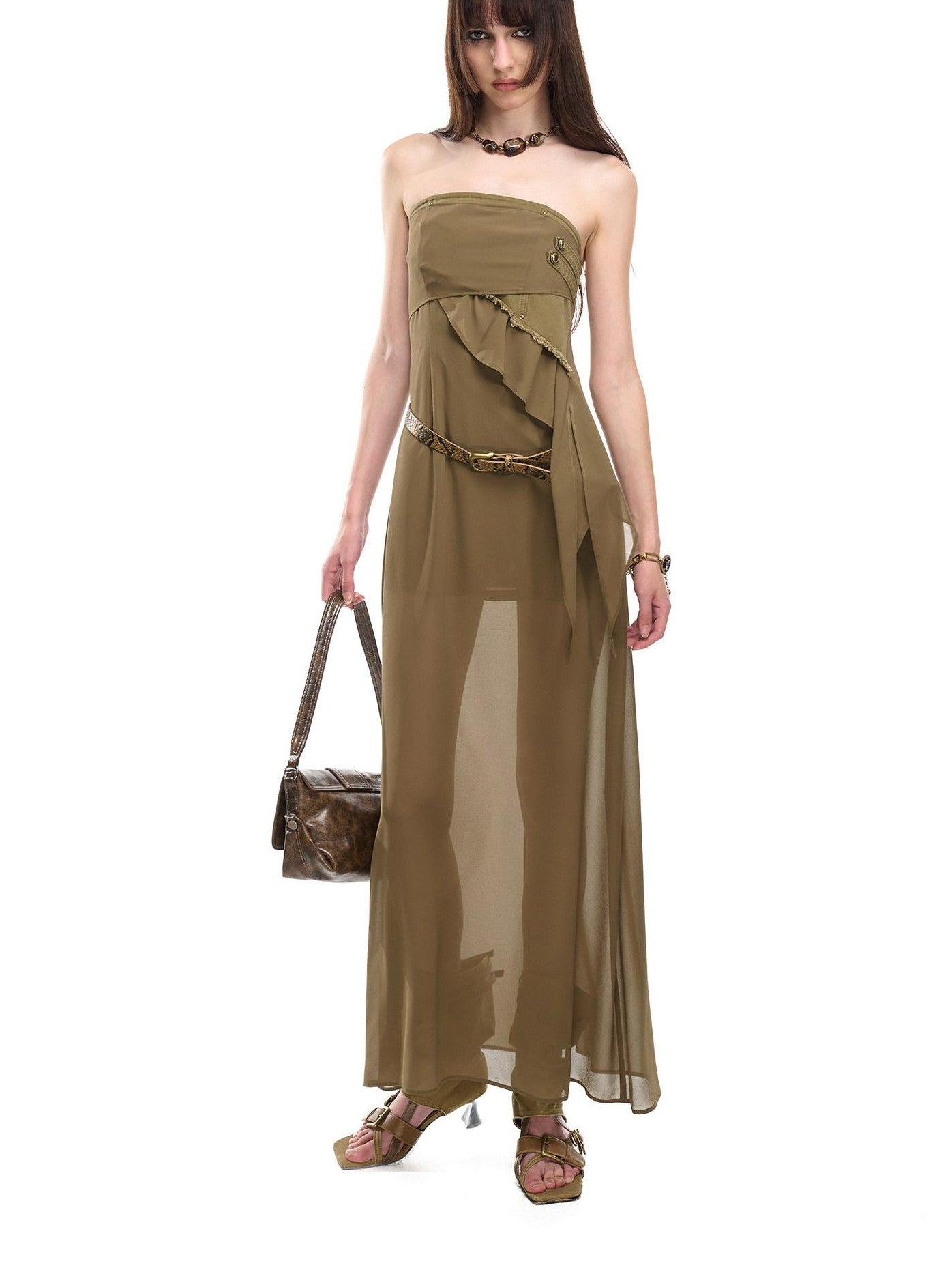 NORTH NODE Bohemian Irregular Ruffle Patchwork Women&
