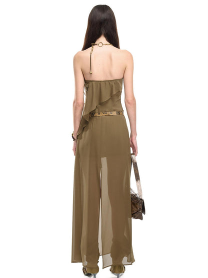 NORTH NODE Bohemian Irregular Ruffle Patchwork Women&