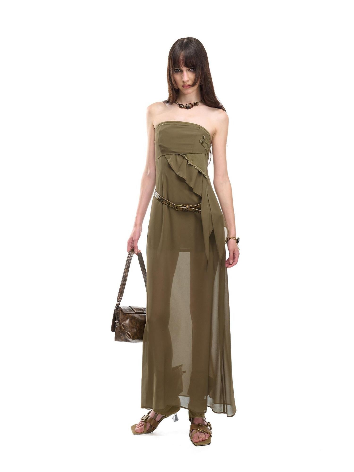 NORTH NODE Bohemian Irregular Ruffle Patchwork Women&