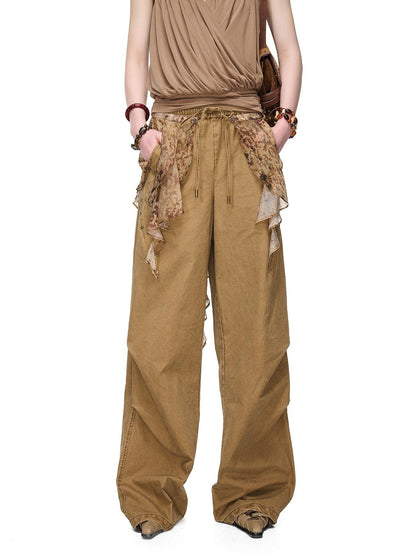 NORTH NODE Boho Printed Detachable Flap Pleated Pockets Women&