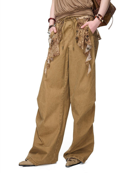 NORTH NODE Boho Printed Detachable Flap Pleated Pockets Women&