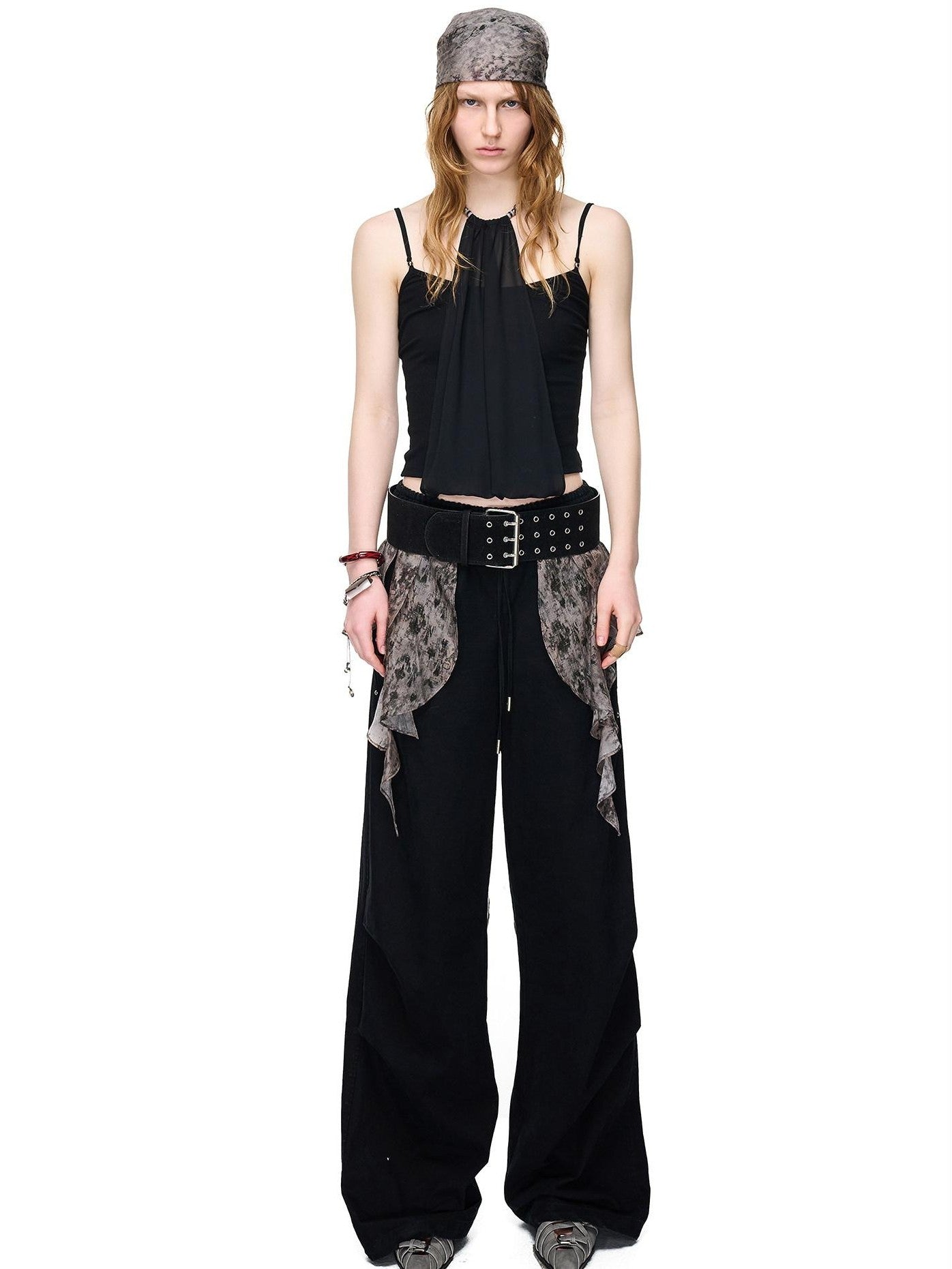 NORTH NODE Boho Printed Detachable Flap Pleated Pockets Women&