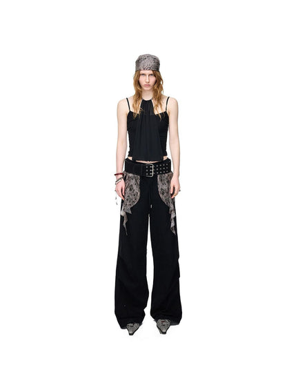 NORTH NODE Boho Printed Detachable Flap Pleated Pockets Women&