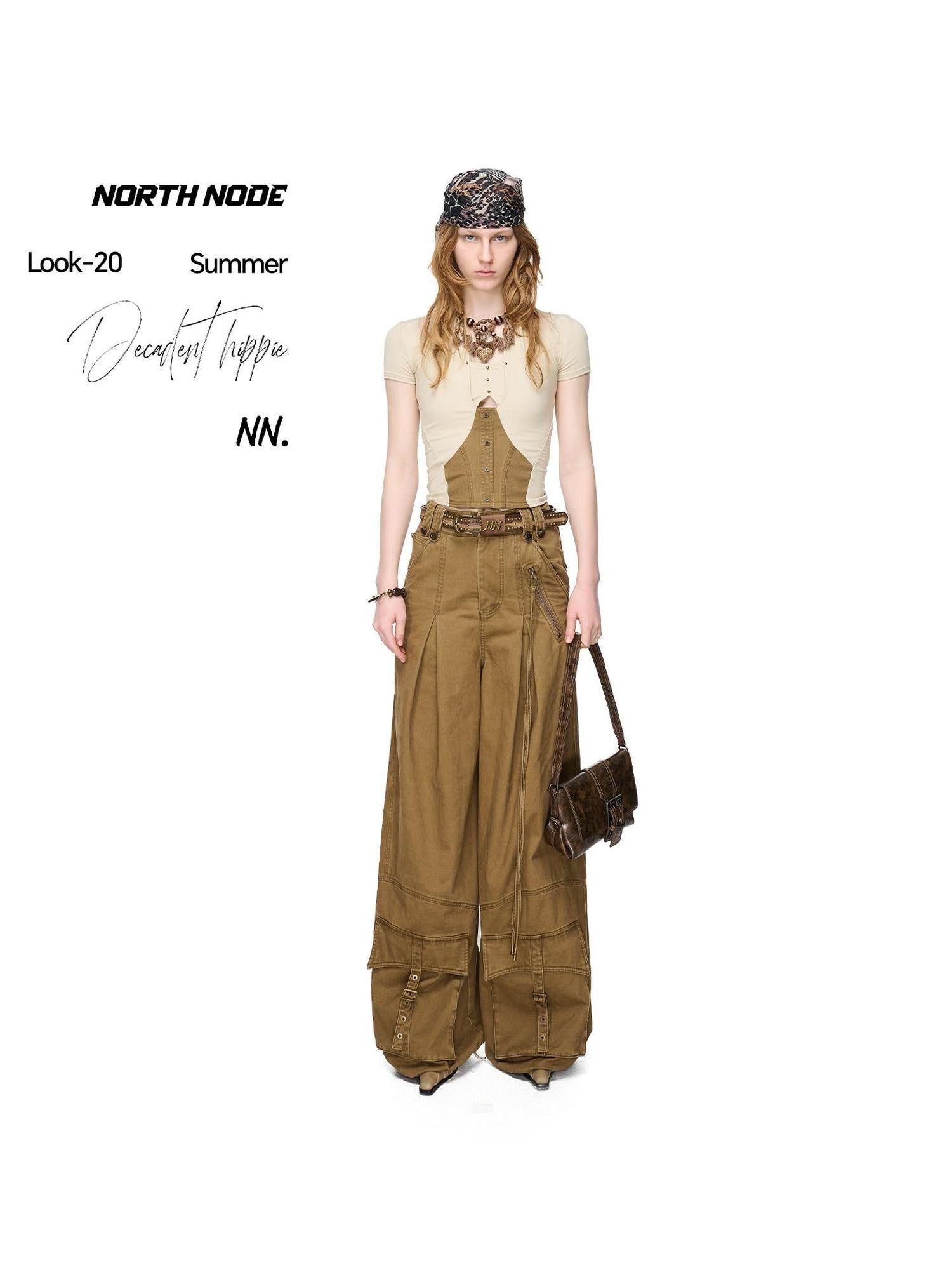 NORTH NODE Boho Rivet Splice Halter Women&