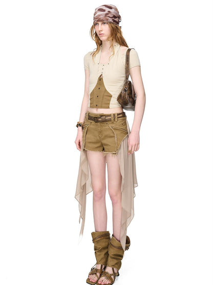 NORTH NODE Boho Rivet Splice Halter Women&