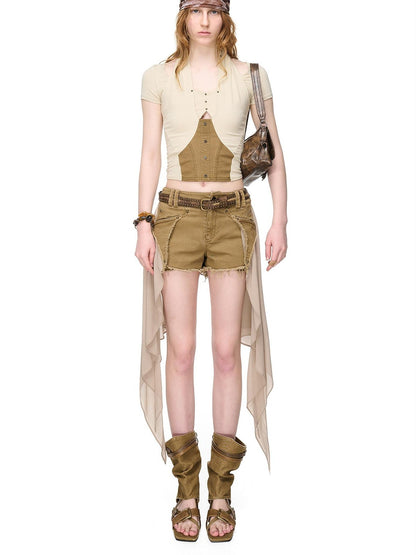 NORTH NODE Boho Rivet Splice Halter Women&