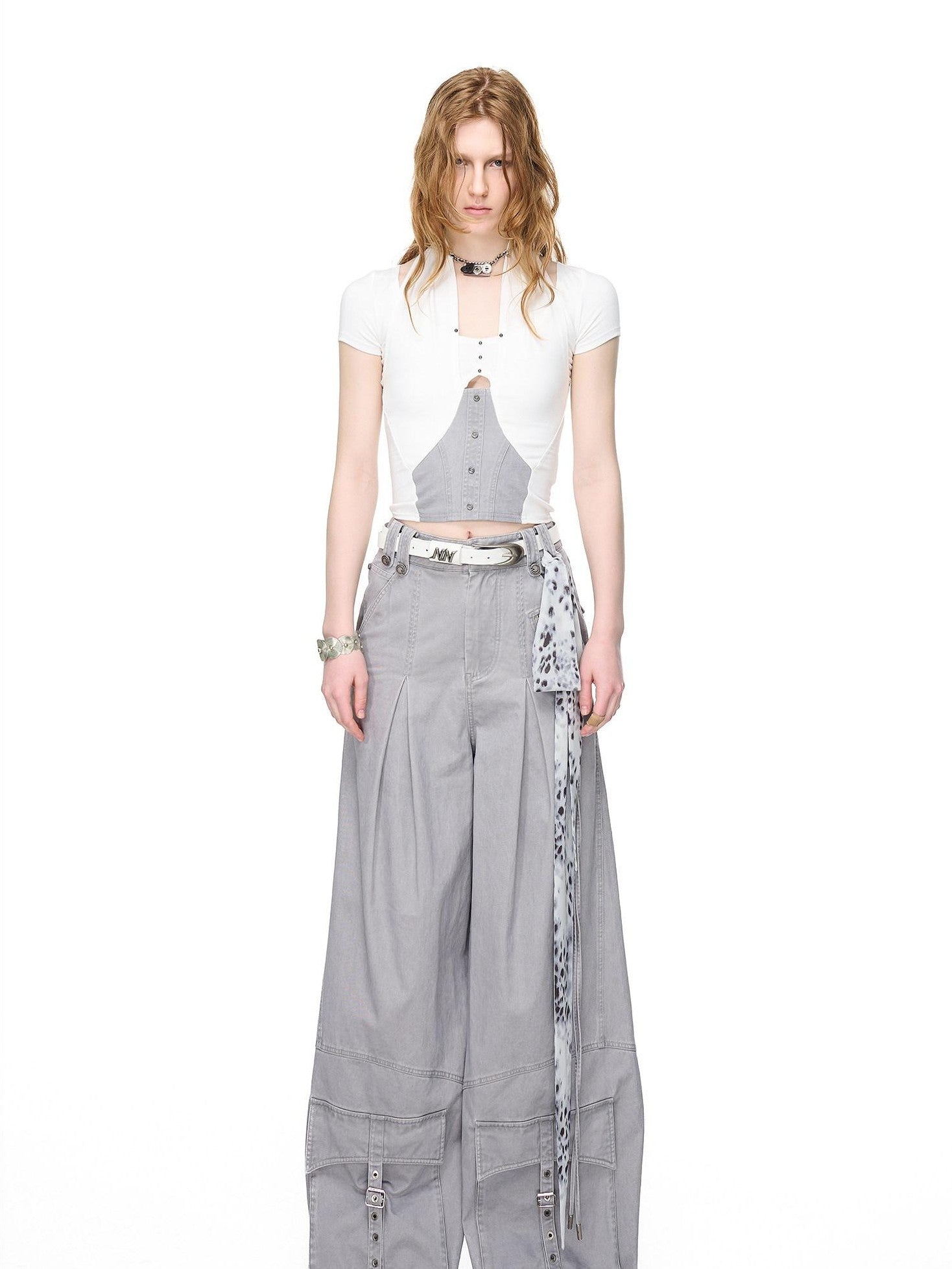 NORTH NODE Boho Rivet Splice Halter Women&