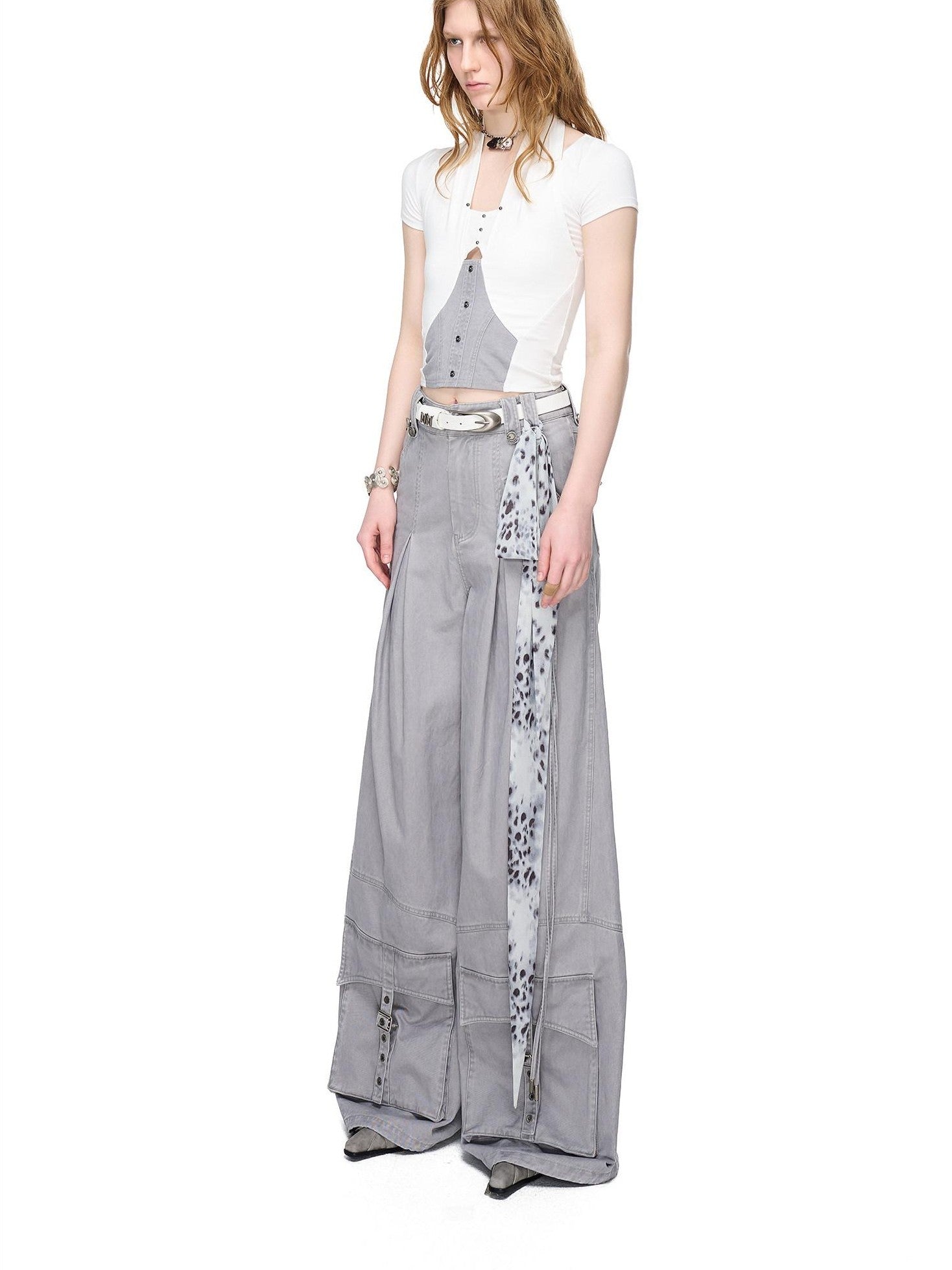 NORTH NODE Boho Rivet Splice Halter Women&