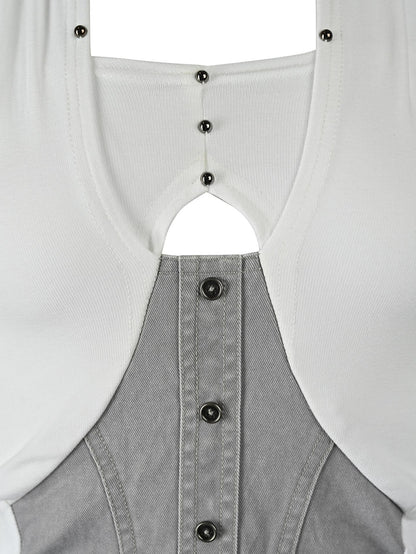 NORTH NODE Boho Rivet Splice Halter Women&
